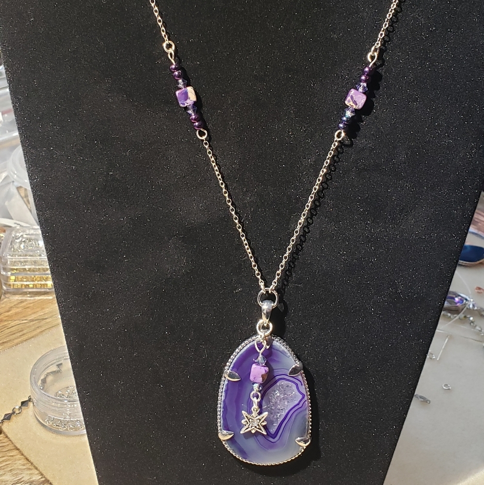 Gorgeous Purple Agate & Charoite Necklace
